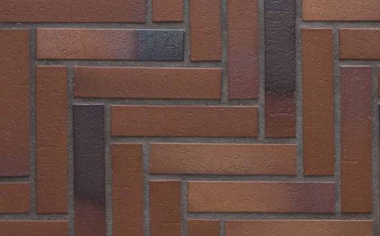 Тротуарная клинкерная плитка Stroeher 124 braun-blau, 240*52*18 мм