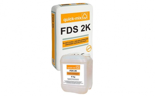 Эластичная двухкомпонентная гидроизоляция quick-mix FDS 2K, 35 кг